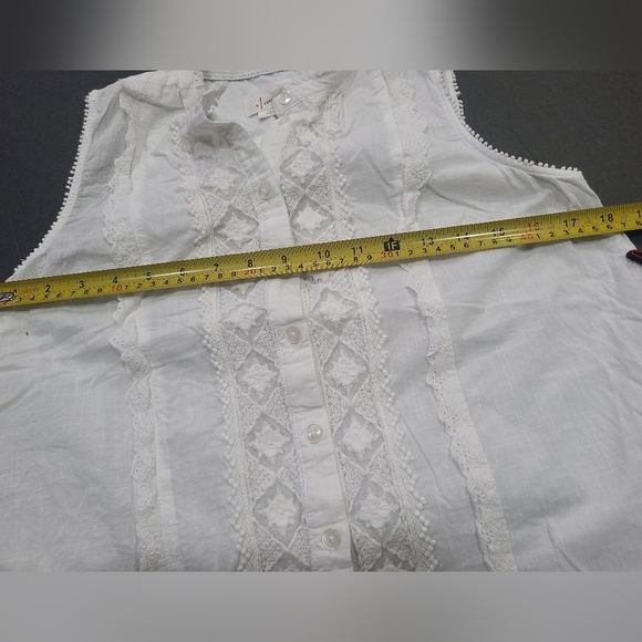 Anthropologie White Sleeveless Lace Top Sz.S - Picture 4 of 8